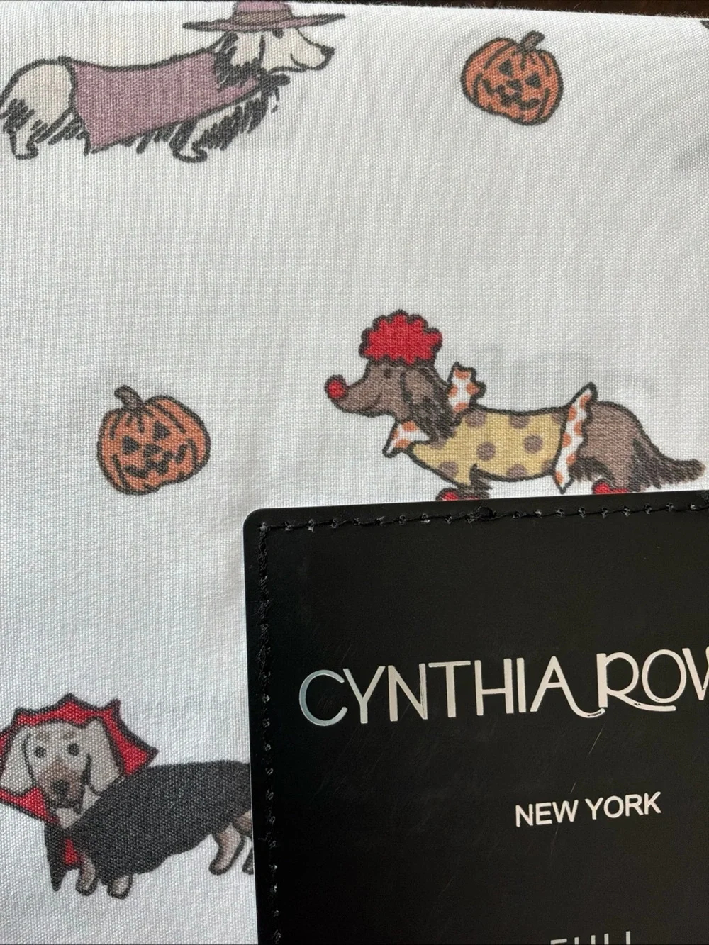 Cynthia Rowley Dachshund Dogs Halloween Costume Full Sheet Set 4 Piece NEW